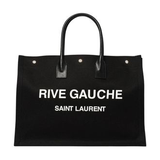 Saint Laurent Rive Gauche Tote Shopping Bag - Heren - Shoppers - Zwart - ONE Size - Leer - Tassen