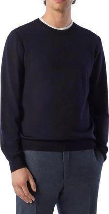 Barba Trui met ronde hals - Heren - Ronde hals truien - Blauw - 3XL - Wol - Truien & Vesten