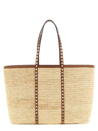 Valentino Garavani Beige Straw Tote Womens Bag