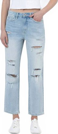 Flying Monkey Distressed Crop Straight Jean In Blue