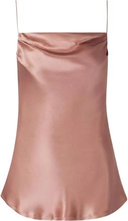 Balmain Gedrapeerde satijnen top - Dames - Tops zonder mouwen - Roze - S - Satijn - Tops