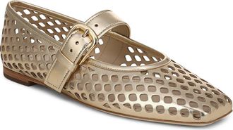 Vince Daniela Perforated Mary Jane Flat in Champagne at Nordstrom, Size 7.5