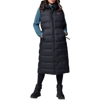 Columbia Pike Lake II Water Repellent Insulated Longline Hooded Vest in Black 010 at Nordstrom, Size Medium