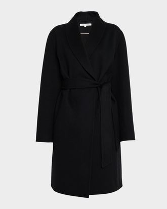 Sofiacashmere Double-Face Belted Wrap Coat