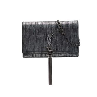 Saint Laurent Pre-owned Crossbody Bag - Dames - Pre-owned - Grijs - Maat: ONE Size Su&egrave;de