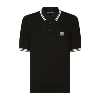 Dolce & Gabbana Polo Shirts, male, Black, Size: M Polo Shirt