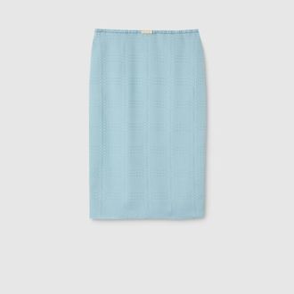 Gucci Interlocking G Silk Jacquard Skirt, Blue, Ready-to-wear