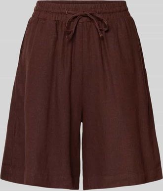 Freequent Leinenshorts mit elastischem Bund Modell Lava in Dunkelbraun, Gr&ouml;&szlig;e XXL