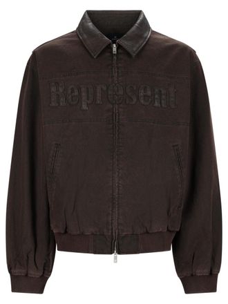 Represent Trucker Brown Rich Wavy Bomber Jacket