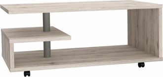 Home Heavenly Mesa Centro Con Revistero Benny, De L&iacute;neas Geom&eacute;tricas, 105x60x45,6 Cm. Color: Roble Arena - Home Heavenly