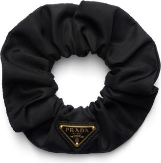 Prada triangle-logo re-nylon scrunchie - women - Recycled Nylon - One Size - Black