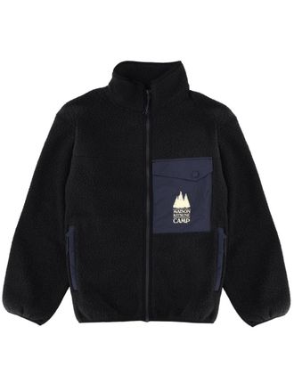 Maison Kitsun&eacute; Textured Fleece Polyester Stand Collar Jacket