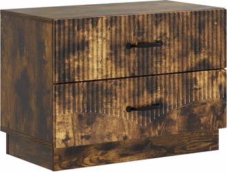 vidaXL Armario De Noche Roble Ahumado 62 X 34,5 X 44,5 Cm Vidaxl