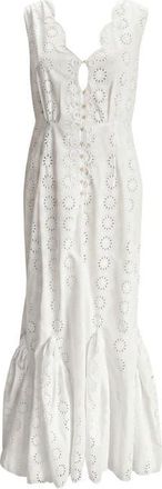 Brunna.Co Seruni Embroidered Mermaid Maxi Dress in White at Nordstrom, Size Medium
