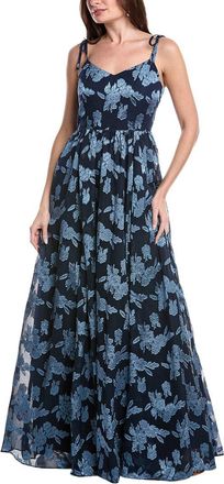 Rene Ruiz Sweetheart Tie Straps Oversized Floral A-Line Gown