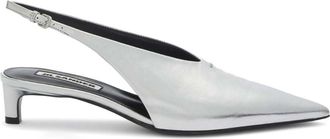 Jil Sander metallic slingback pumps - women - Calf Leather/Calf Leather/Calf Leather - 40.5 - Grey