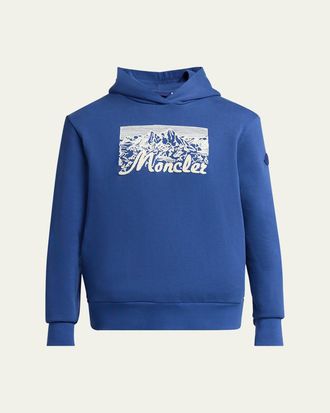 Moncler Mens Chenille Mountain Logo Hoodie