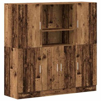Berkfield Home 3 Piece Kitchen Cabinet Set Old Wood Engineered Wood in Brown