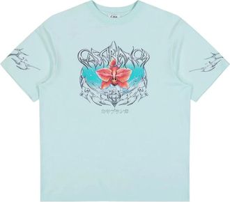 Casablanca Graphic Printed Oversized T-Shirt - Heren - T-shirts - Blauw - S - Katoen - Tops