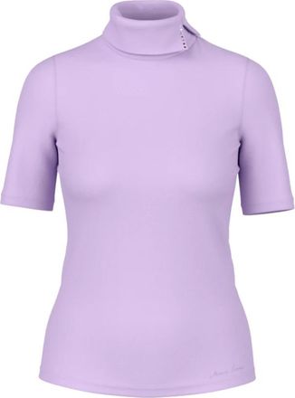 Marc Cain Shirt met opstaande kraag en korte mouwen - Dames - T-shirts - Paars - XL - Katoen - Tops