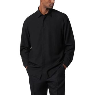 Lardini Heren, Overhemden, Zwart, Maat: 2XL Linnen