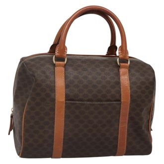 Celine Macadam Macadam With Leather Brown Canvas Bag (Pre-Owned)