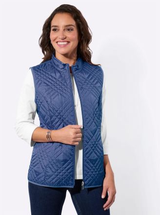 Casual Looks Steppweste CASUAL LOOKS, Damen, Gr. 36, jeansblau, 100% Polyester, Wattierung:100% Polyester, unifarben, Westen Steppweste