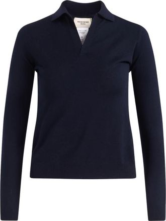 Max Mara Lange Gebreide Kleding - Dames - V-hals truien - Blauw - XS - Truien & Vesten