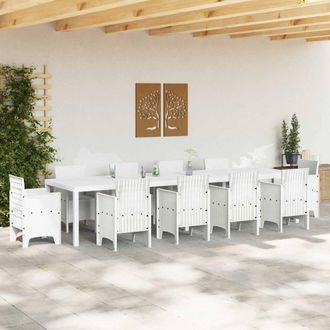 Berkfield Home Garden Table White 350x100x73 cm Poly Rattan | Size: 350 x 100 x 73 cm