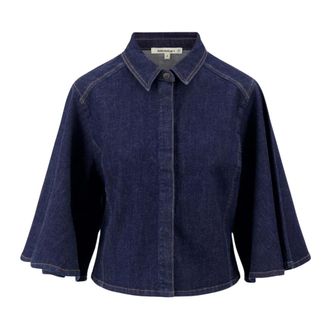 Zusss Overhemden, Dames, Blauw, XL, Denim, Denim Blouse