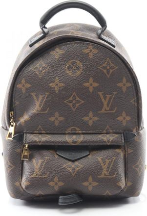 Louis Vuitton Black Brown Coated Canvas Leather Backpack (Pre-Owned)