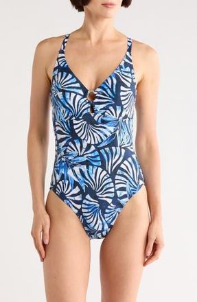 Jantzen Paris One-Piece Swimsuit in Pantheon Blue at Nordstrom Rack, Size 12