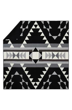 Pendleton Shadow Peak Cotton Quilt & Sham Set in Black at Nordstrom Rack, Size Full/queen
