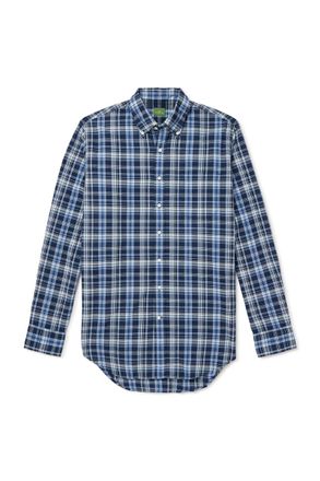 Sid Mashburn Button-Down Collar Checked Cotton-Madras Shirt