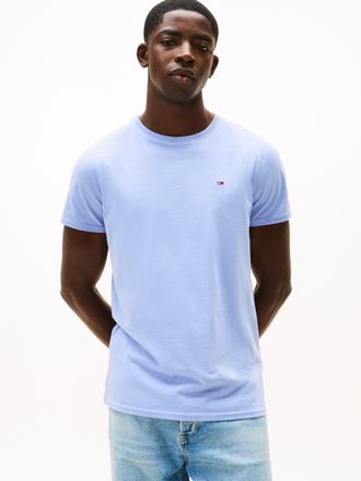 Tommy Jeans TJM ESSENTIAL SOLID TEE mit Rundhalsausschnitt und dezenter Logo-Flag