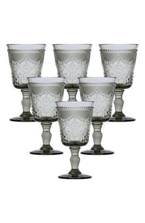 Fortessa Debutante Set of 6 Goblet Glasses in Smoke Gray at Nordstrom Rack