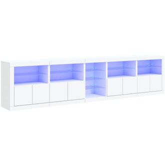 vidaXL Credenza con Luci led Bianca 283x37x67 cm - Vidaxl