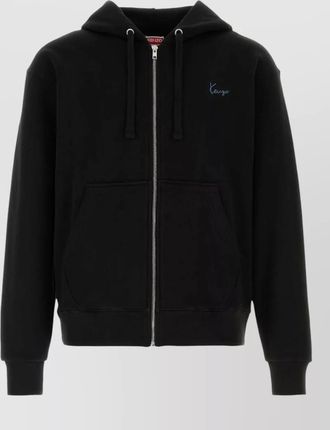 Kenzo hooded cotton sweatshirt ribbed trims pockets