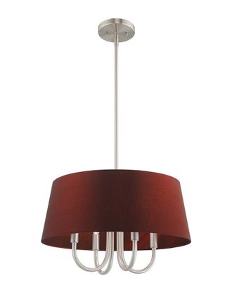 Livex Lighting Livex Belclaire 4 Lt Brushed Nickel Pendant Chandelier