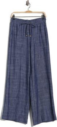 Ellen Tracy Wide Leg Chambray Pants in Chambray Blue at Nordstrom Rack, Size X-Small
