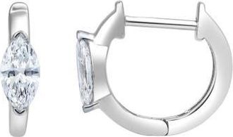 LuvMyJewelry Marquise Muse 14K Gold Lab Grown Diamond Huggies - 0.50 ct in 14K White Gold at Nordstrom