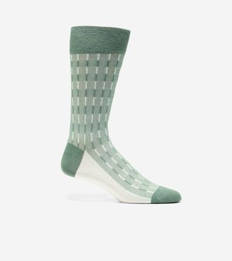 Cole Haan Mens Mod Stripe Dress Crew Socks - Green