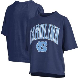 Pressbox Womens Pressbox Navy North Carolina Tar Heels Nelson Arch Over Logo Waist Length Oversized Slub T-Shirt at Nordstrom, Size X-Large