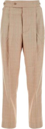 Needles Mr 266 Geborduurde Polyester Blend Broek - Dames - Broeken - Beige - L - Polyester - Broeken