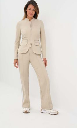Anatomie Gisela Aeroflow Zip Front Twill Blazer in Champagne at Nordstrom, Size X-Large