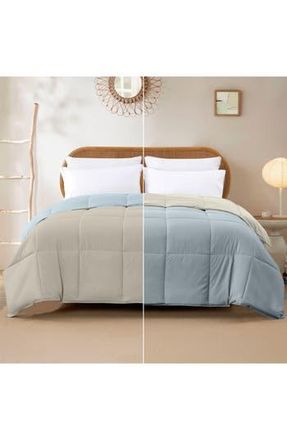 Modern Threads Down Alternative Reversible Comforter in Oatmeal/dusty Blue at Nordstrom Rack, Size Queen