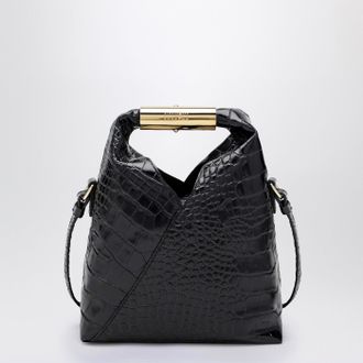 Maison Margiela Small Japanese bag in black crocodile-embossed leather