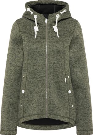 Ice Bound Yuka serie Gebreide fleece jas Dames olijf melange