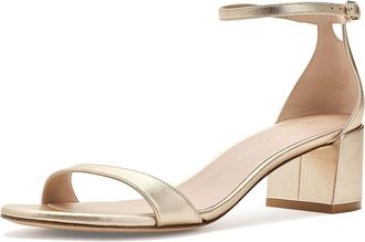 Stuart Weitzman Nudist Block 50 Womens Shoes Light Gold 1 : 9.5 M, Leather