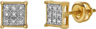 LuvMyJewelry Jardim 10K Yellow Gold Diamond Unisex Earrings - 0.09 Cts at Nordstrom